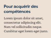 Pour acquérir des compétences